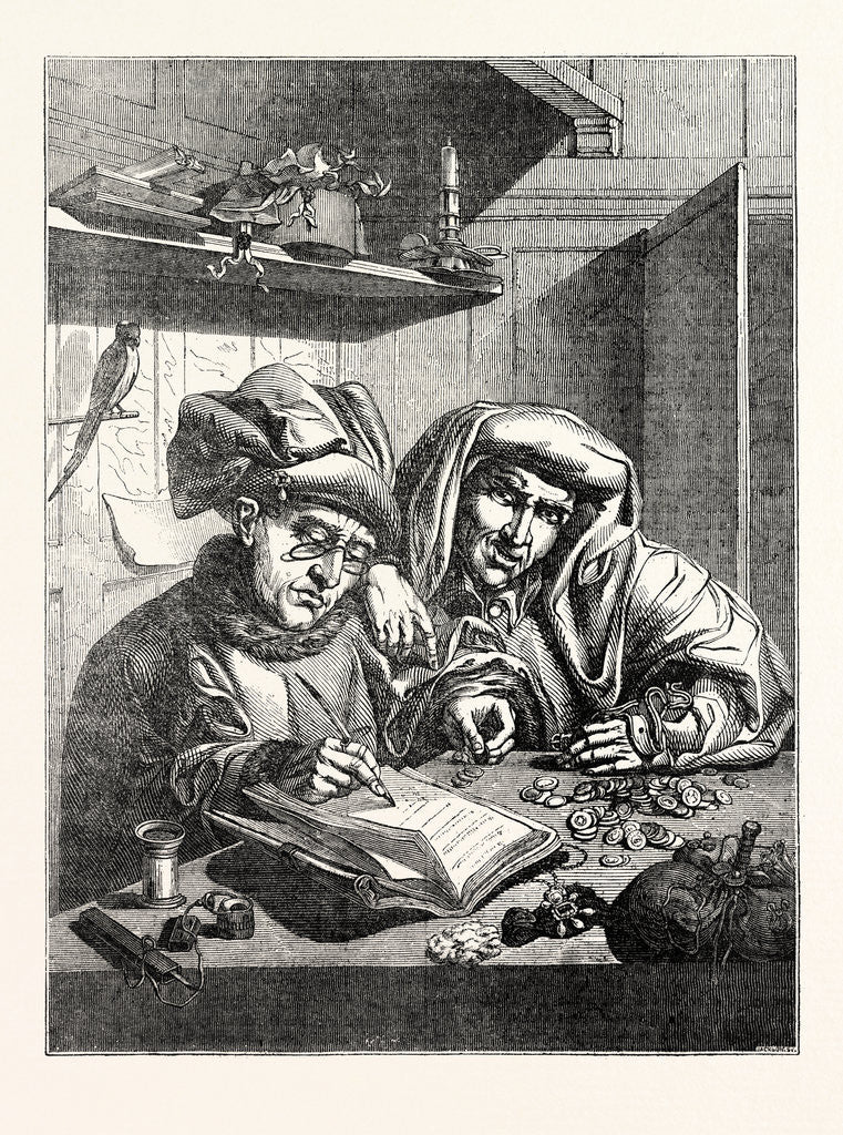 Detail of The Misers at Windsor Castle: by Quentin Messys or Matsys by Anonymous