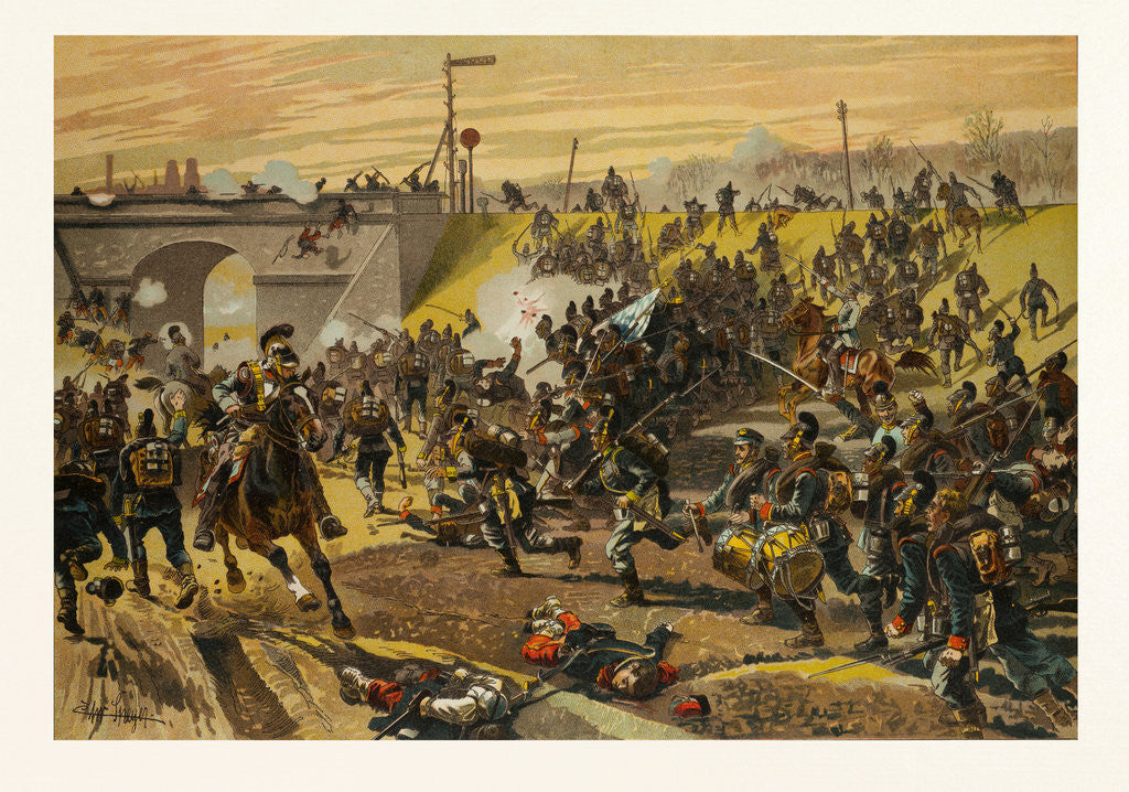 Detail of Assault on the Railway Dam Before Orleans by the First Bavarian Corps on 11 October 1870 by Anonymous