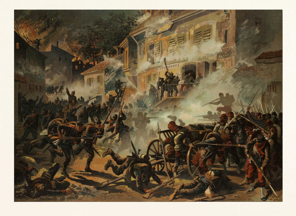 Detail of Storming of Chateaudun on the 8th of October, 1870, by the 22nd Infantry Division (43rd Brigade) by Anonymous