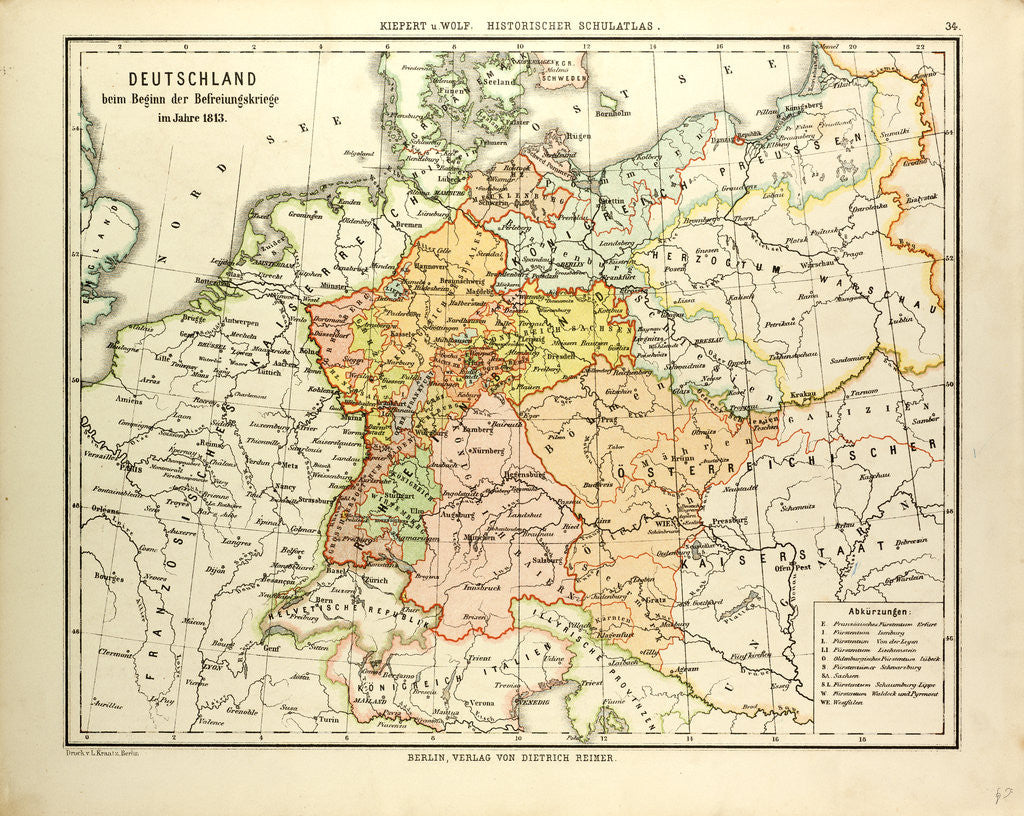 Detail of Map of Germany in 1813 by Anonymous