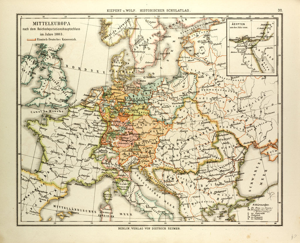 Detail of Map of Central Europe in 1803 by Anonymous