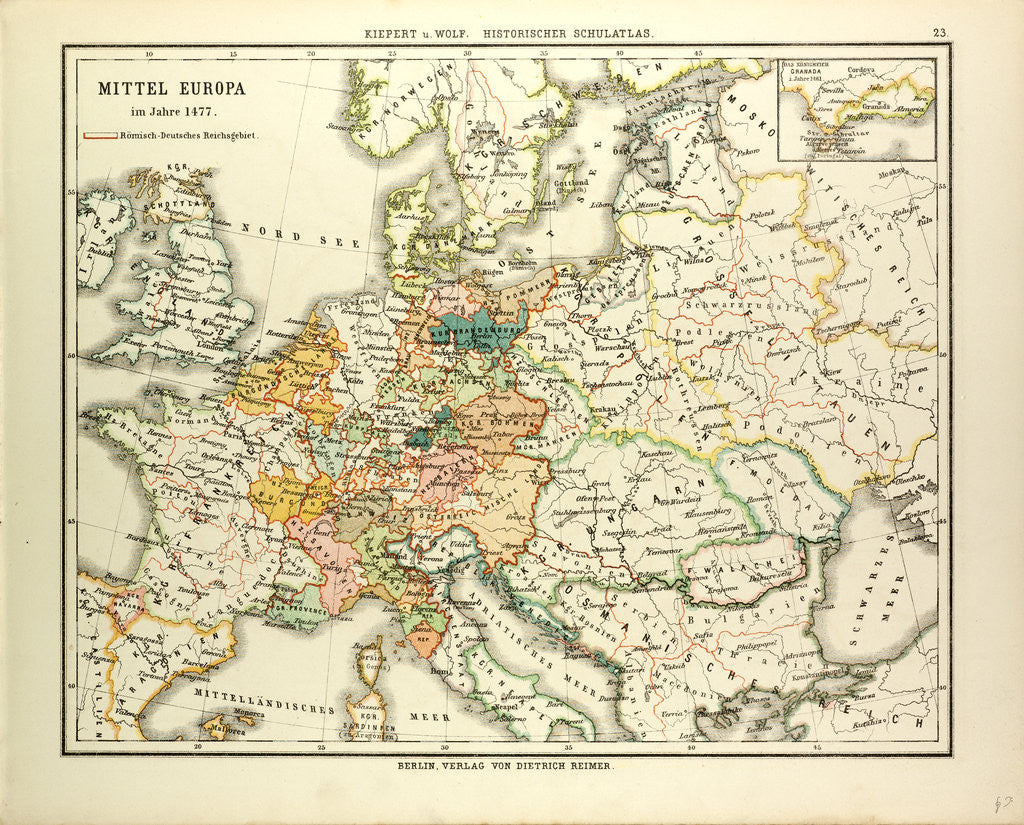 Detail of Map of Central Europe in 1477 by Anonymous