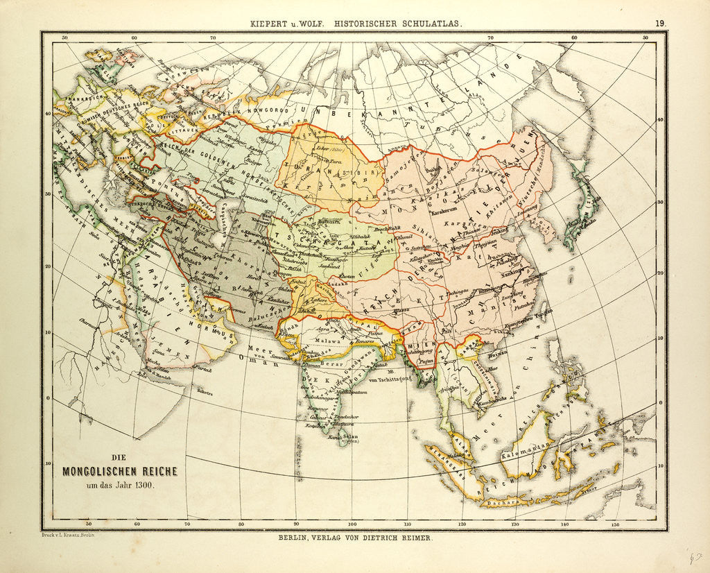 Detail of Map of the Mongolian Empire in 1300 by Anonymous