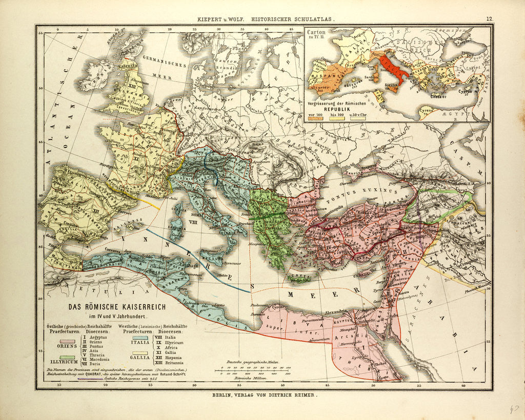 Detail of Map of the Roman Empire in the 4th and 5th Centuries A.D. by Anonymous