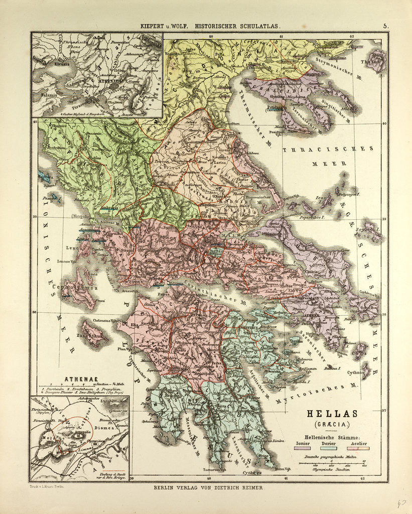 Detail of Old Map of Greece by Anonymous