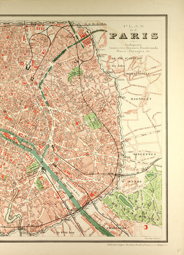 Detail of Map of Paris by Anonymous