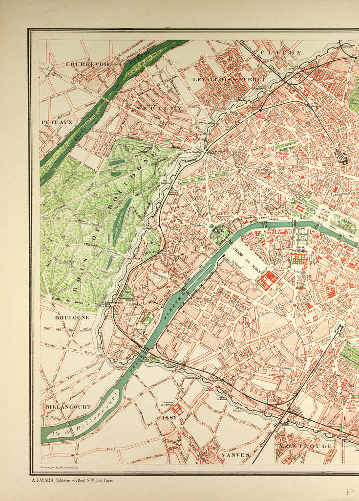 Detail of Map of Paris by Anonymous