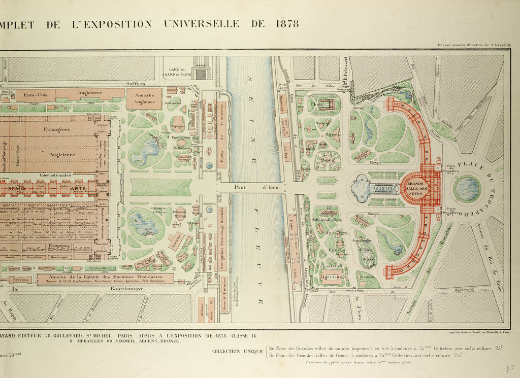 Detail of Map of the Universal Exposition of 1878 Paris by Anonymous