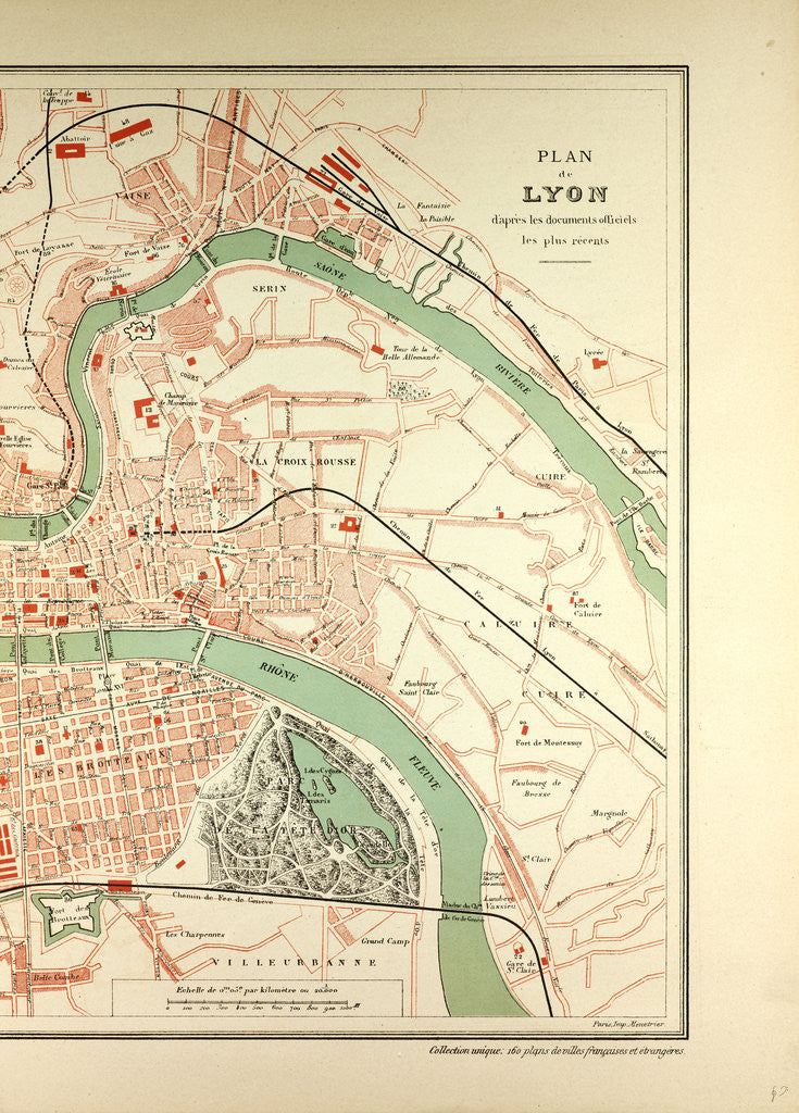 Detail of Map of Lyon by Anonymous