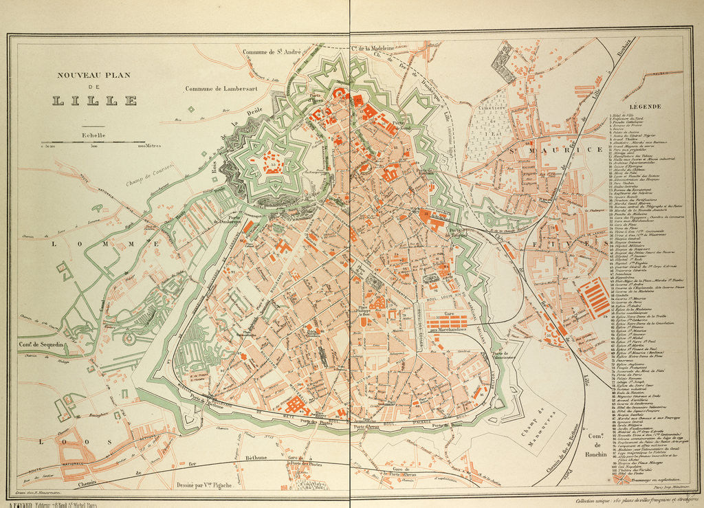Detail of Map of Lille by Anonymous