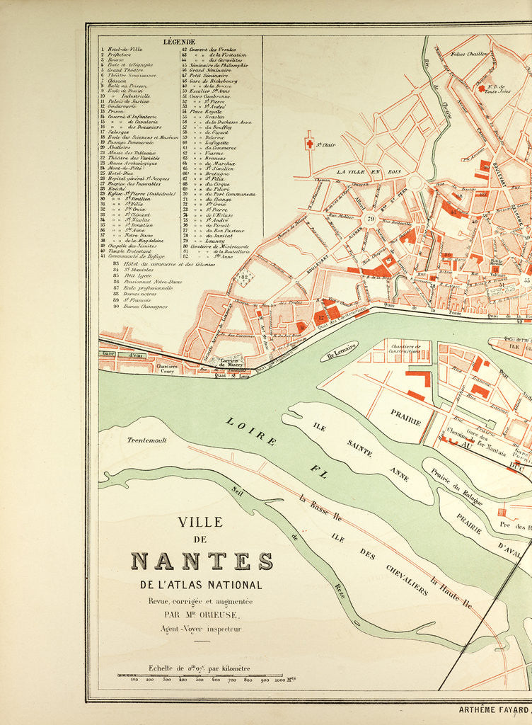 Detail of Map of Nantes by Anonymous