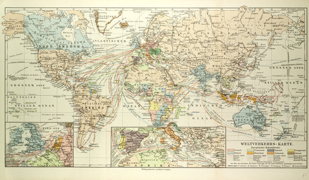 Detail of Old Map of the World by Anonymous