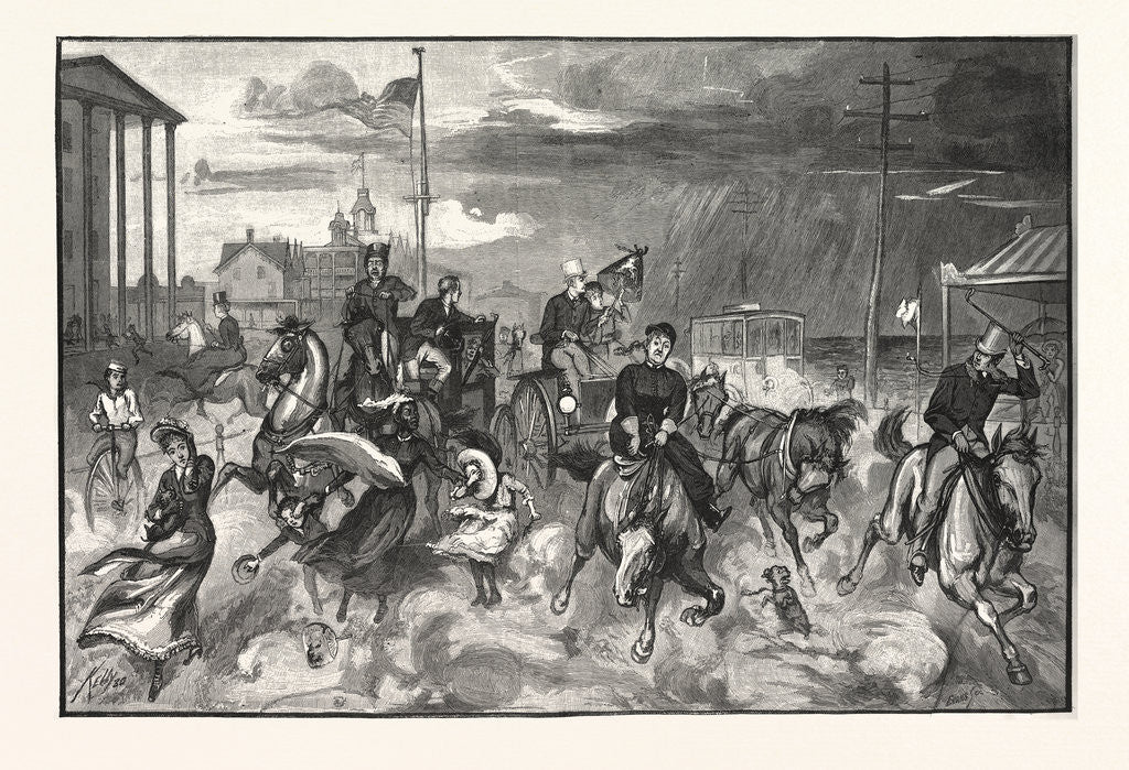 Detail of Storm at Long Branch, Drawn James E. Kelly by Anonymous