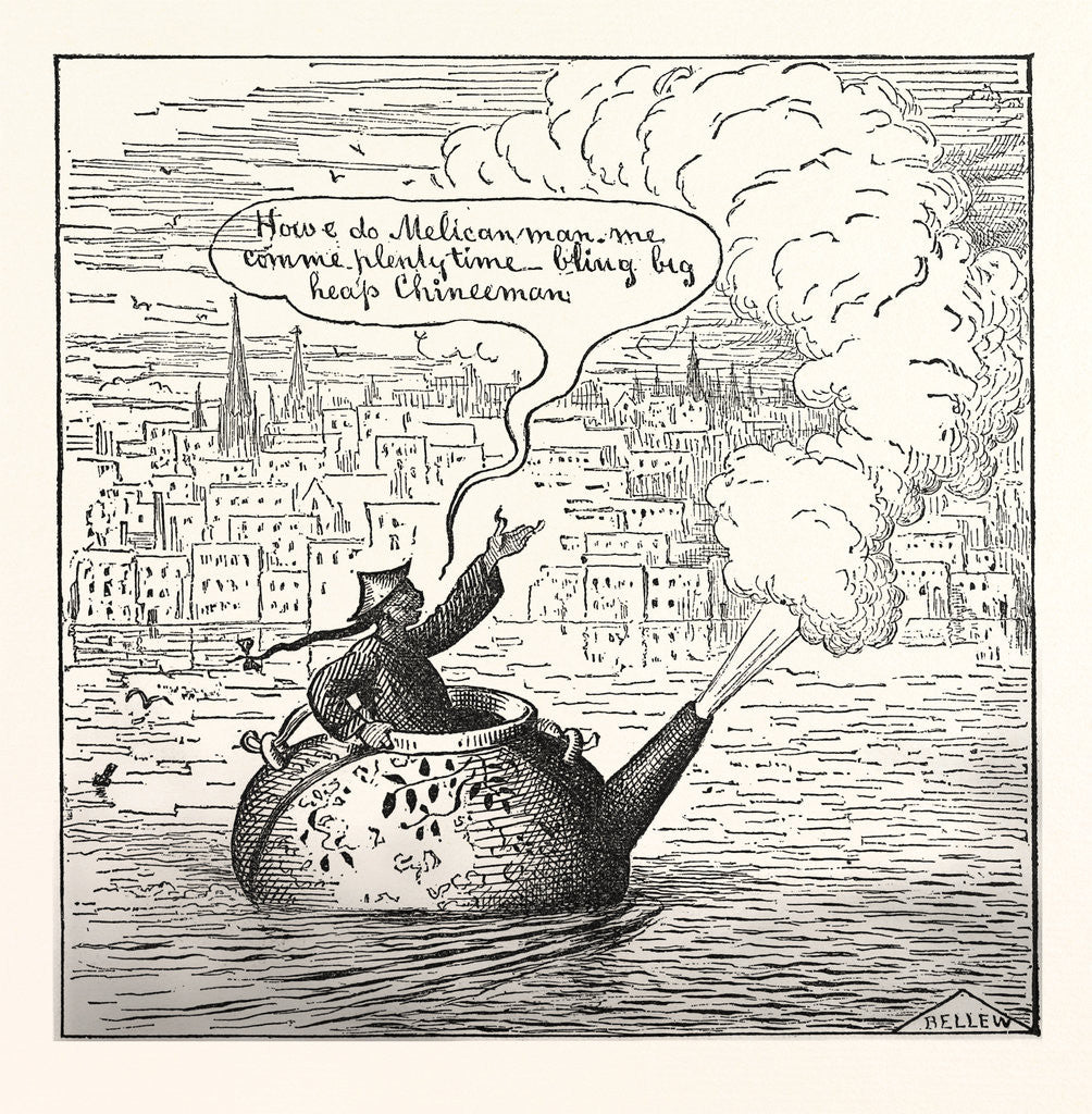 Detail of Oh ! Law They Are Coming Over in Their Own Tea-Pots Now! by Anonymous