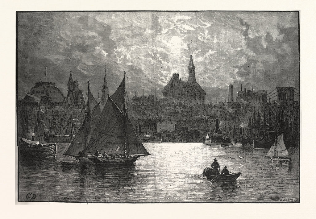 Detail of New York a Cortlandt Street Ferry-Boat, Jersey Side. Drawn Granville Perkins by Anonymous