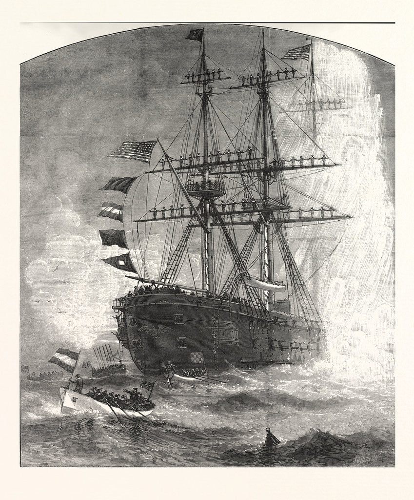 Detail of Naval Review Fortress Monroe Ceremonies the President's Visit the Flag-Ship. Drawn J. O. Davidson by Anonymous