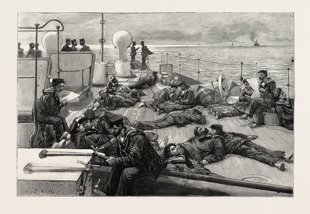 Detail of The Naval Manoeuvres: Life of a Blue Jacket on Board H.M.S. Conqueror: Jack's Siesta by Anonymous