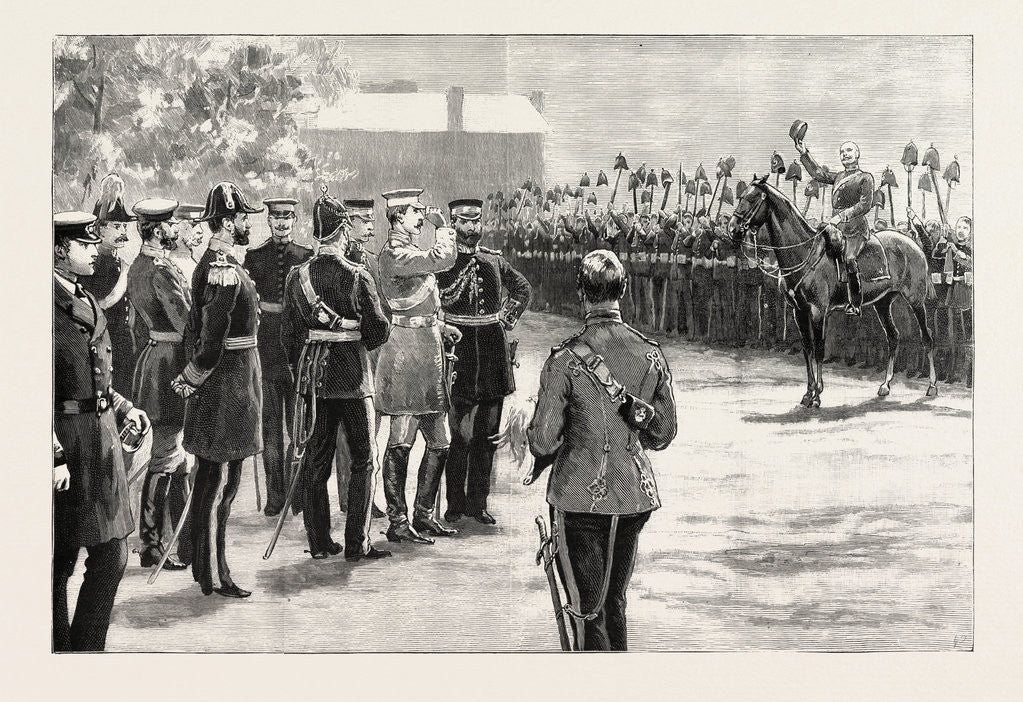 Detail of Three Cheers for the Emperor! the German Emperor Reviewing the Royal Artillery at Eastney Barracks, Portsmouth, UK by Anonymous