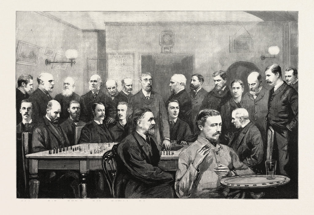 Detail of The International Chess Congress: Some of the Chief Members of the Liverpool Chess Club by Anonymous