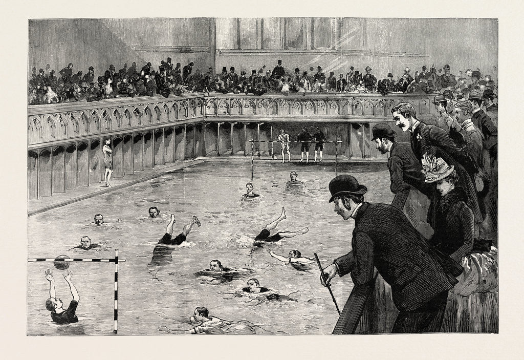 Detail of Water Polo Match at the Crown Baths, Kennington Oval, UK by Anonymous
