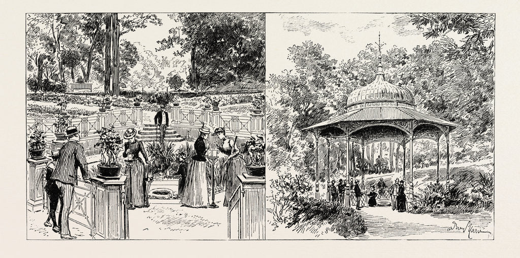 Detail of Bad Homburg Vor Der Hohe, Germany: The Stahl Spring, and the Louise Spring by Anonymous