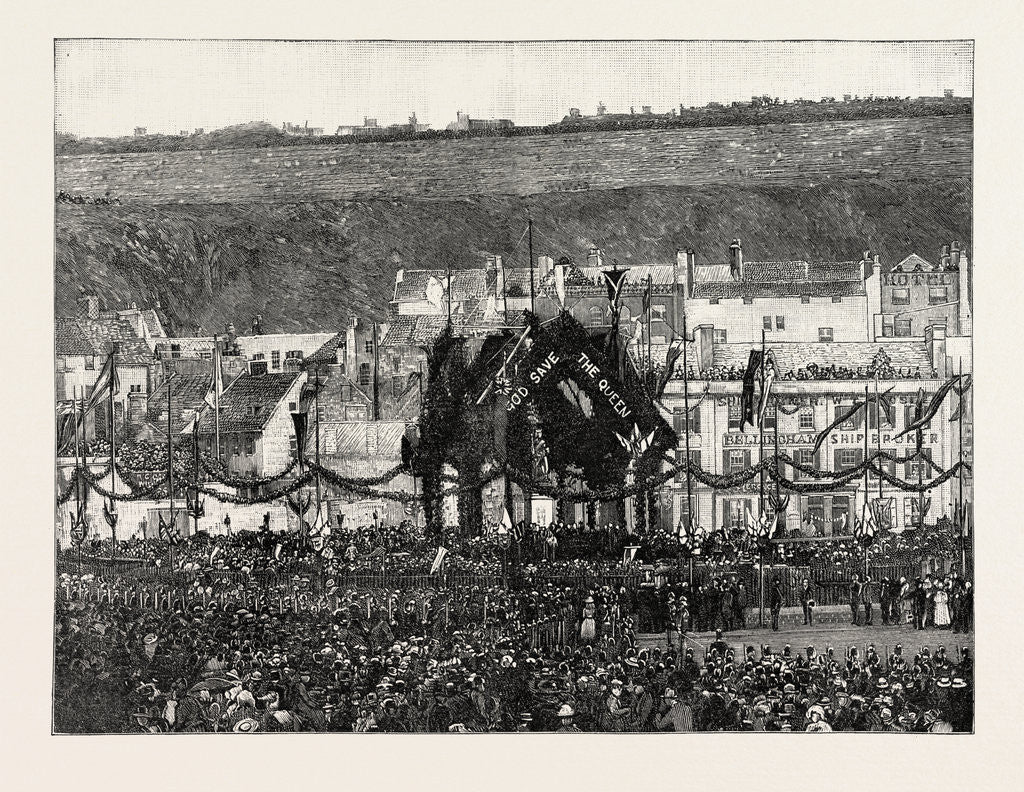 Detail of Unveiling Queen Victoria's Statue in Jersey: The Unveiling Ceremony by Anonymous