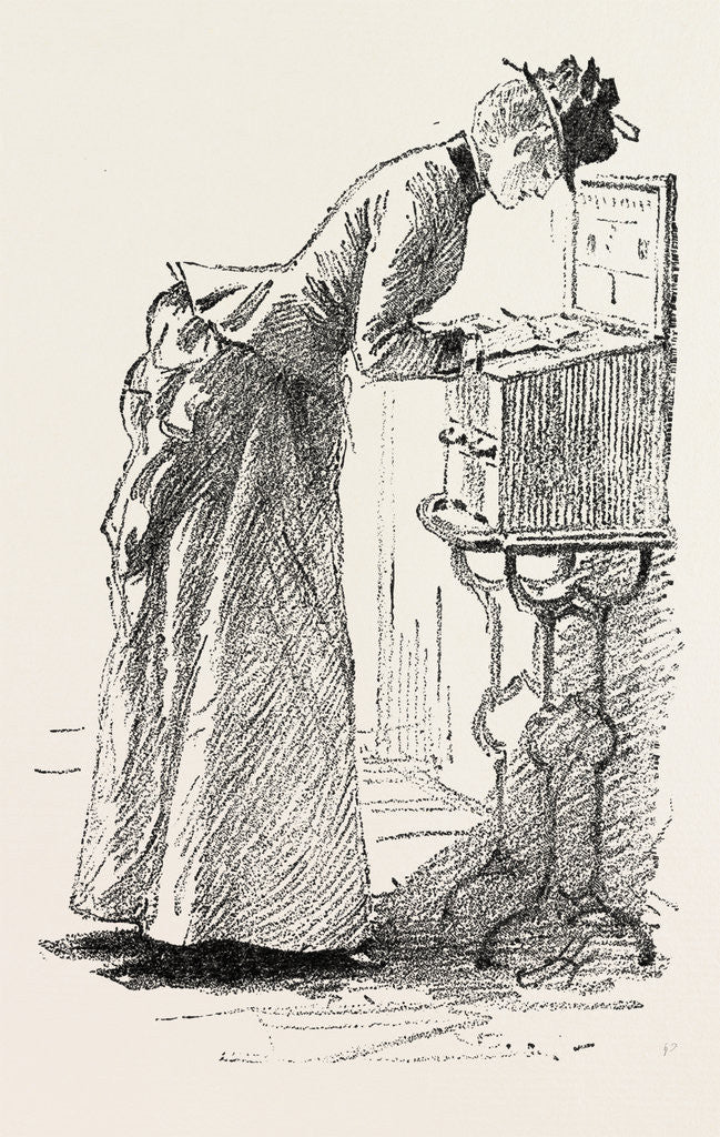 Detail of A Hasty Note at the Railway Station by Anonymous