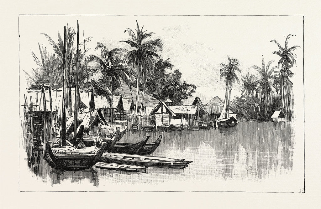 Detail of Malay Native Village on the East Coast of Sumatra, Indonesia by Anonymous