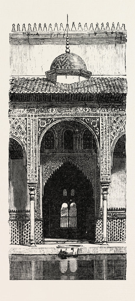 Detail of The Burning of the Alhambra at Granada: Entrance to the Hall of Ambassadors, Andalusia, Spain by Anonymous