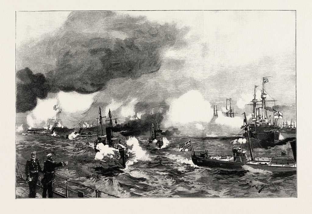 Detail of The German Manoeuvres in Schleswig-Holstein: Torpedo Boats Attacking a Squadron of Ironclads Off Flensburg by Anonymous