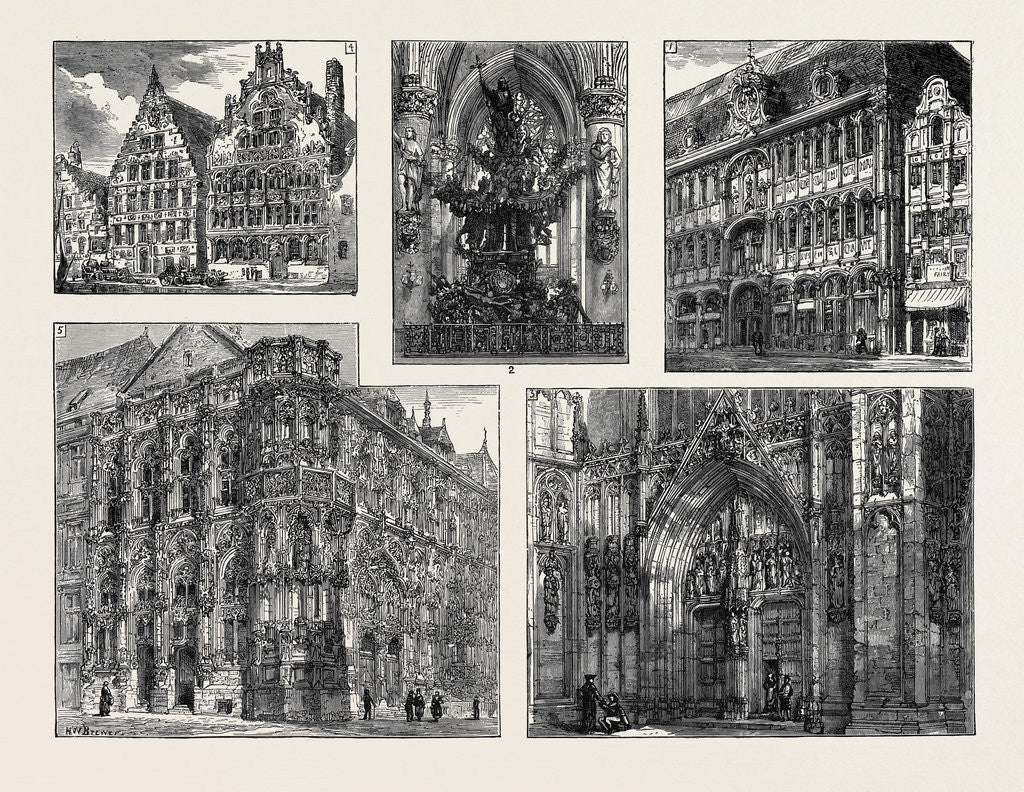 Detail of The Volunteer Visit to Belgium, Sketches in Brussels and Ghent by Anonymous