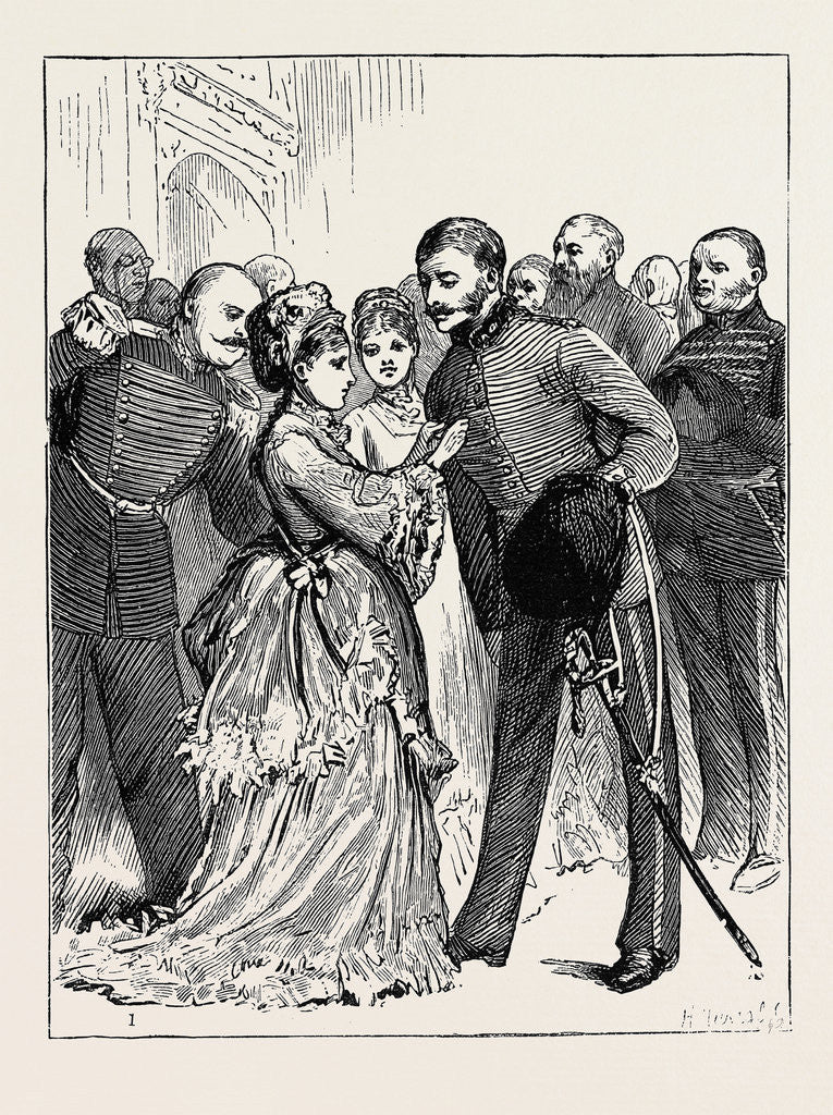 Detail of The British Volunteers in Ghent: Distributing the Medals in the Hotel De Ville by Anonymous