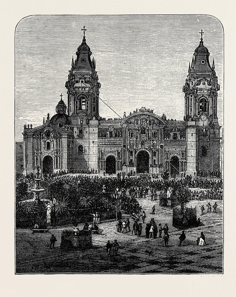 Detail of The Revolution in Peru: Hanging the Bodies of the Brothers Gutierrez Upon Lima Cathedral by Anonymous