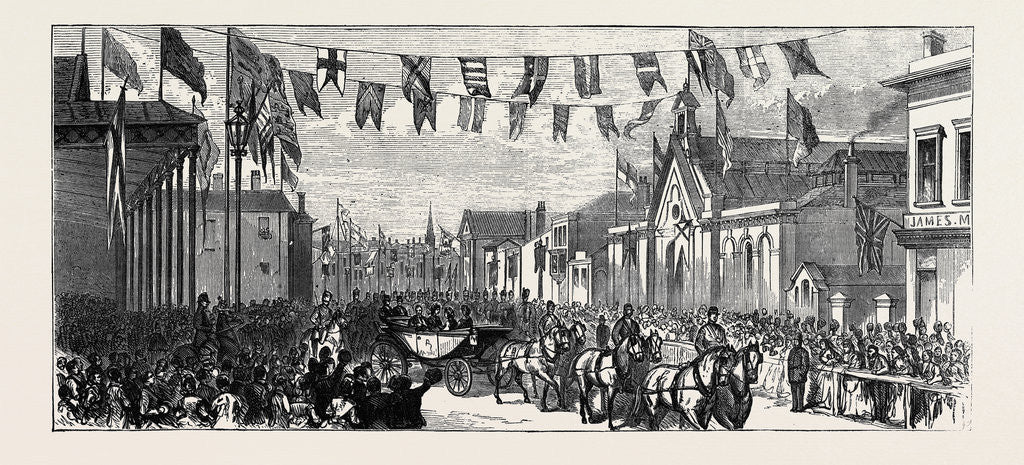 Detail of The Duke and Duchess of Teck at Southport: Arrival of the Duke and Duchess at the Railway Station by Anonymous