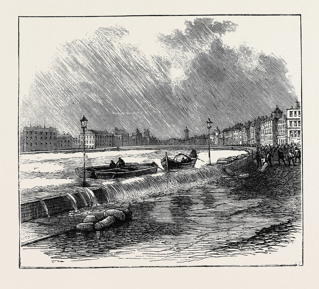 Detail of The Overflowing of the River Arno, at Pisa: The Water Bursting Over the Parapet by Anonymous