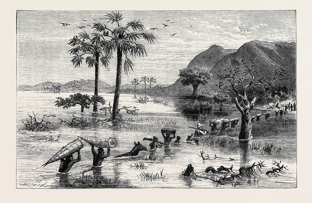 Detail of How I Found Livingstone: Discomforts of African Travel: The Makata Swamp by Anonymous