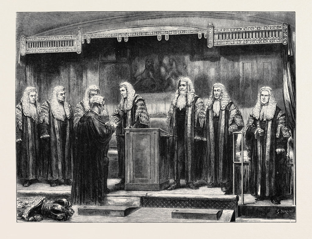 Detail of Swearing-in the New Lord Chancellor at Westminster Hall, London by Anonymous