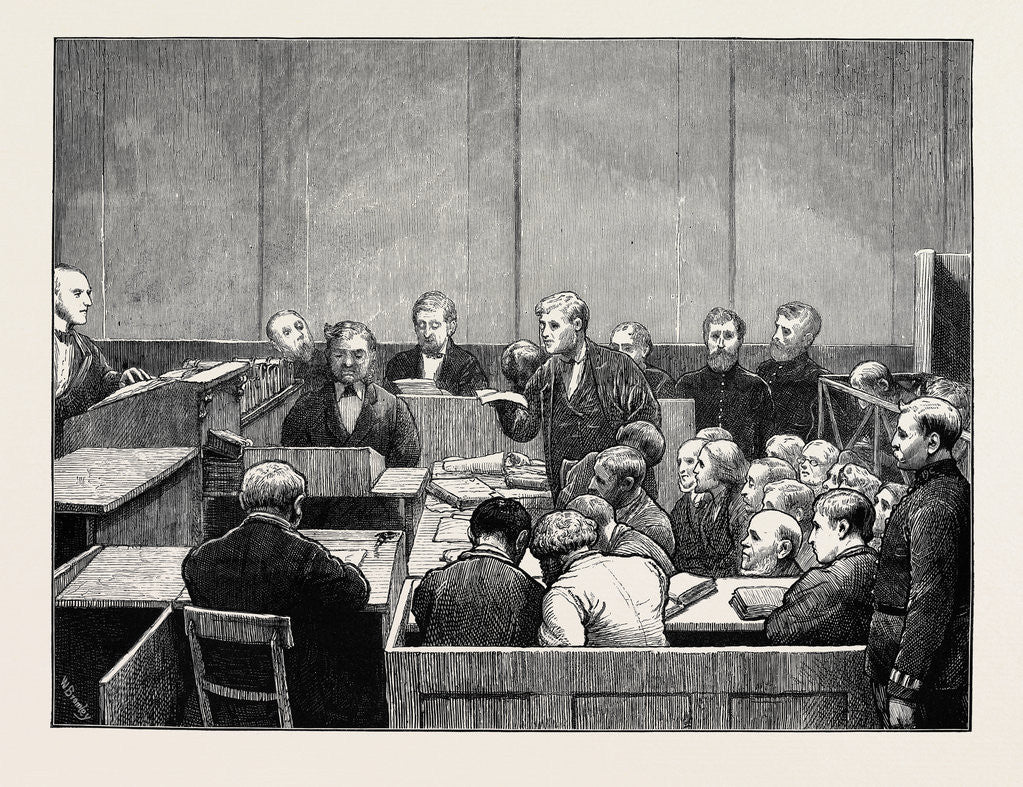 Detail of The Hyde Park Prosecutions: A Sketch in Marlborough Street Police Court, London by Anonymous