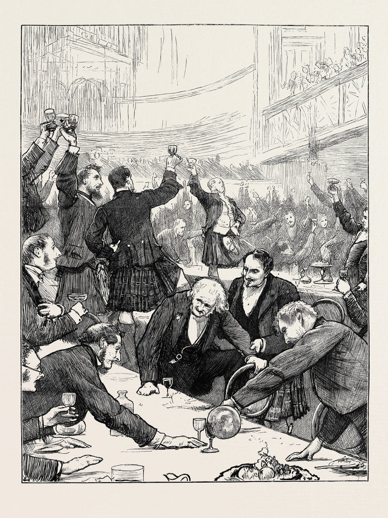 Detail of St. Andrew's Day: Banquet of the Scottish Corporation at St. James's Hall: A Toast with Highland Honours by Anonymous