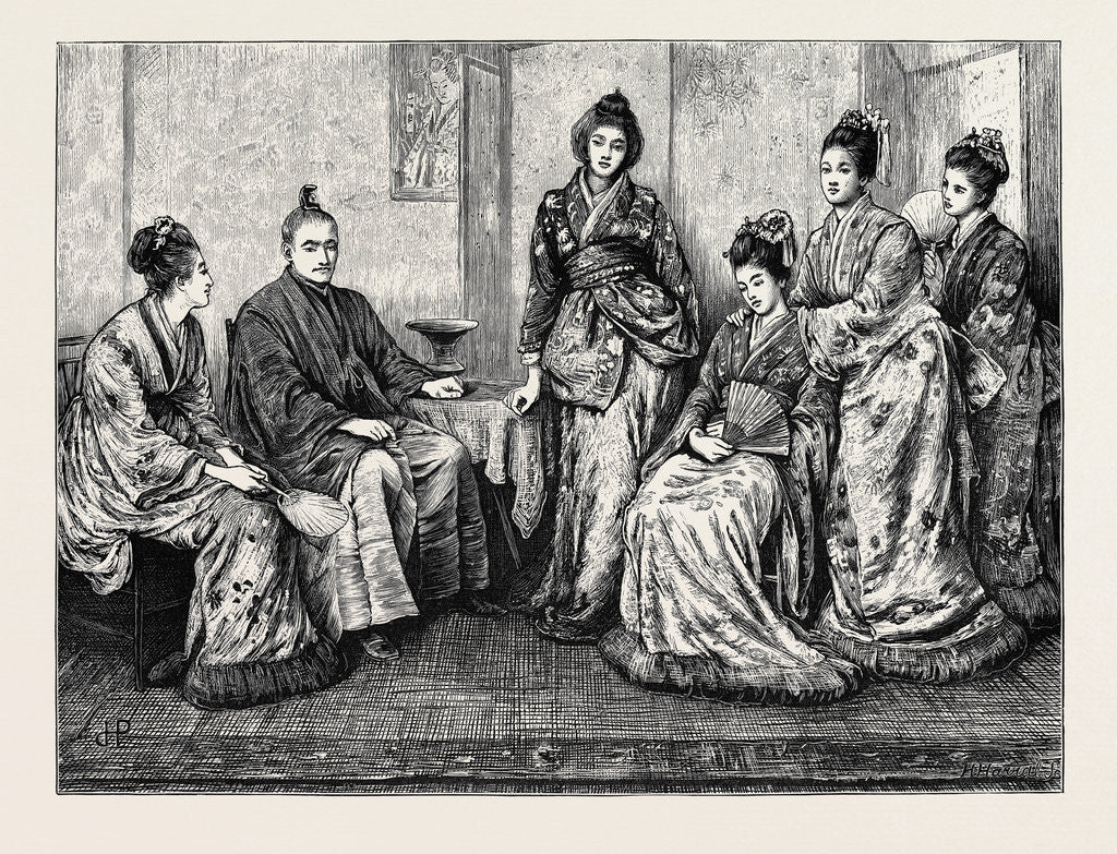 Detail of His Excellency Iwakura, the Japanese Ambassador, and the Ladies of the Japanese Embassy by Anonymous