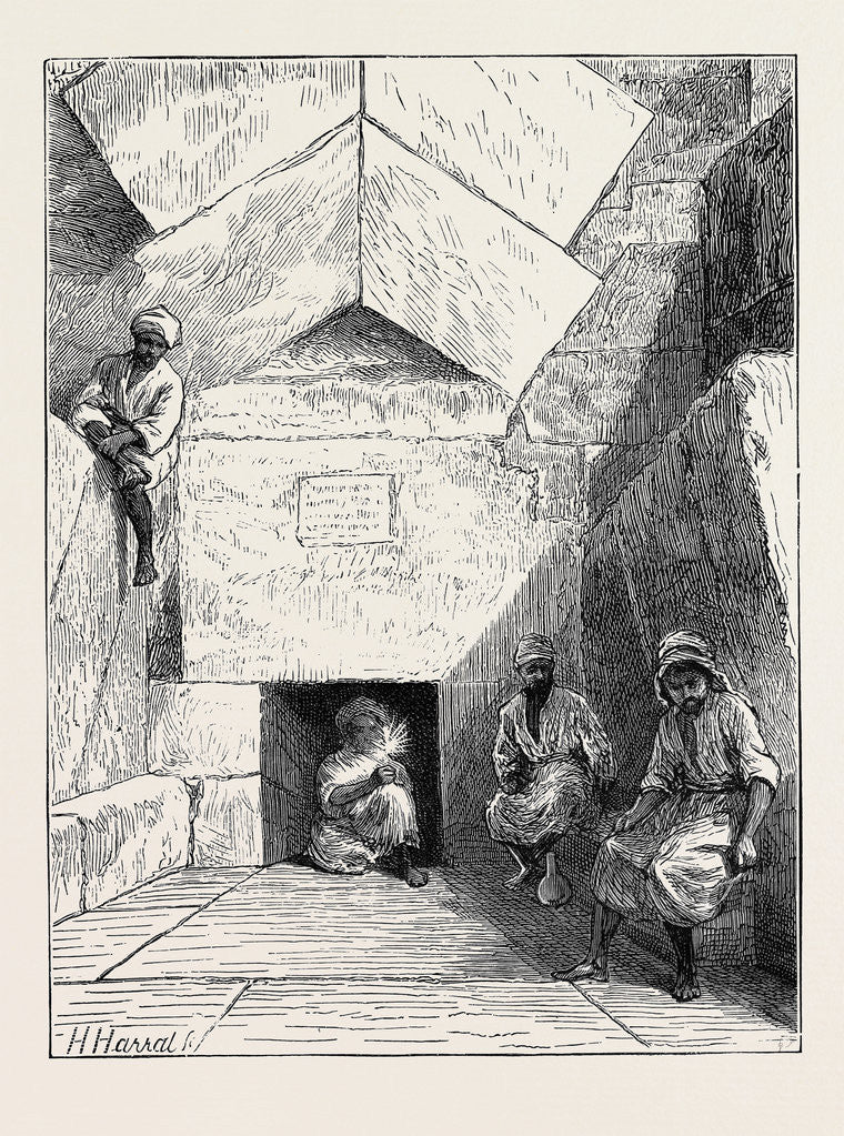 Detail of Discoveries in the Great Egyptian Pyramid: The Entrance by Anonymous