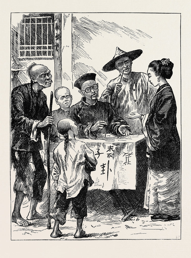 Detail of Life in China: A Street Fortune-Teller by Anonymous