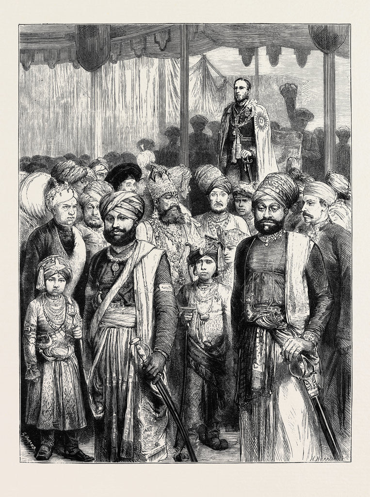 Detail of The Grand Durbar at Bombay: The Viceroy of India and a Group of Native Princes by Anonymous