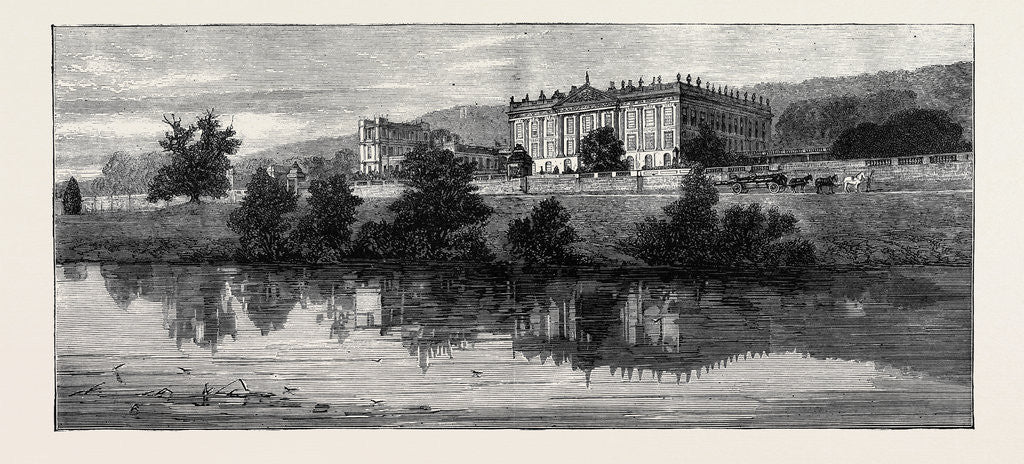 Detail of View of Chatsworth from the River Derwent by Anonymous