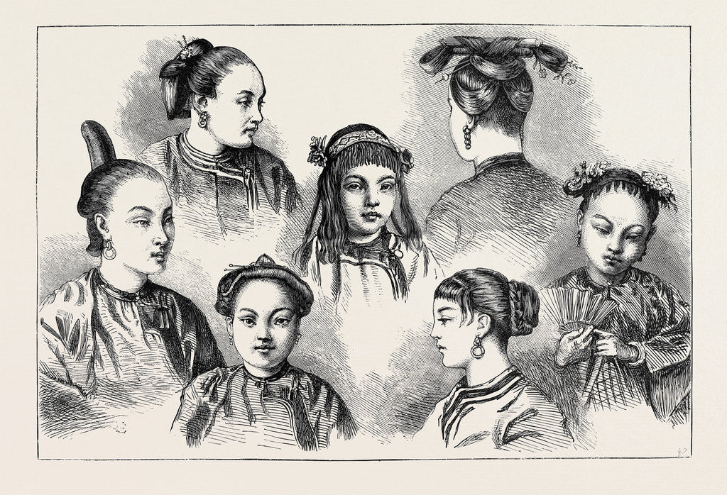 Detail of Life in China: Mode of Dressing the Hair in China by Anonymous