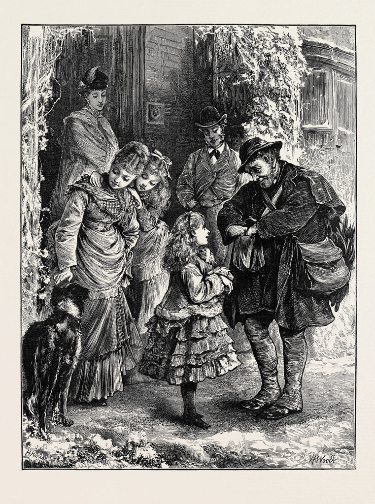 Detail of Christmas in the Country: Arrival of the Postman by Anonymous