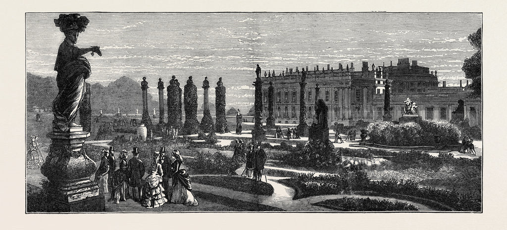 Detail of The Prince and Princess of Wales at Chatsworth: The French Garden by Anonymous