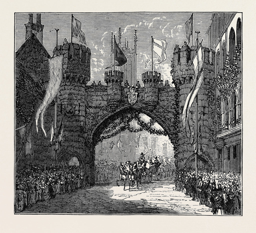 Detail of The Prince and Princess of Wales at Chatsworth and Derby: Triumphal Arch at Derby by Anonymous