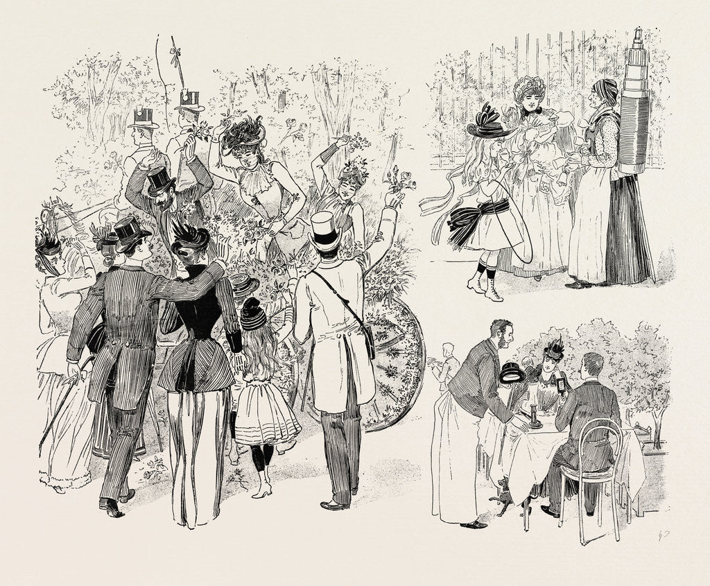 Detail of The Paris Season: The Battle of Flowers in the Avenue Des Acacias by Anonymous