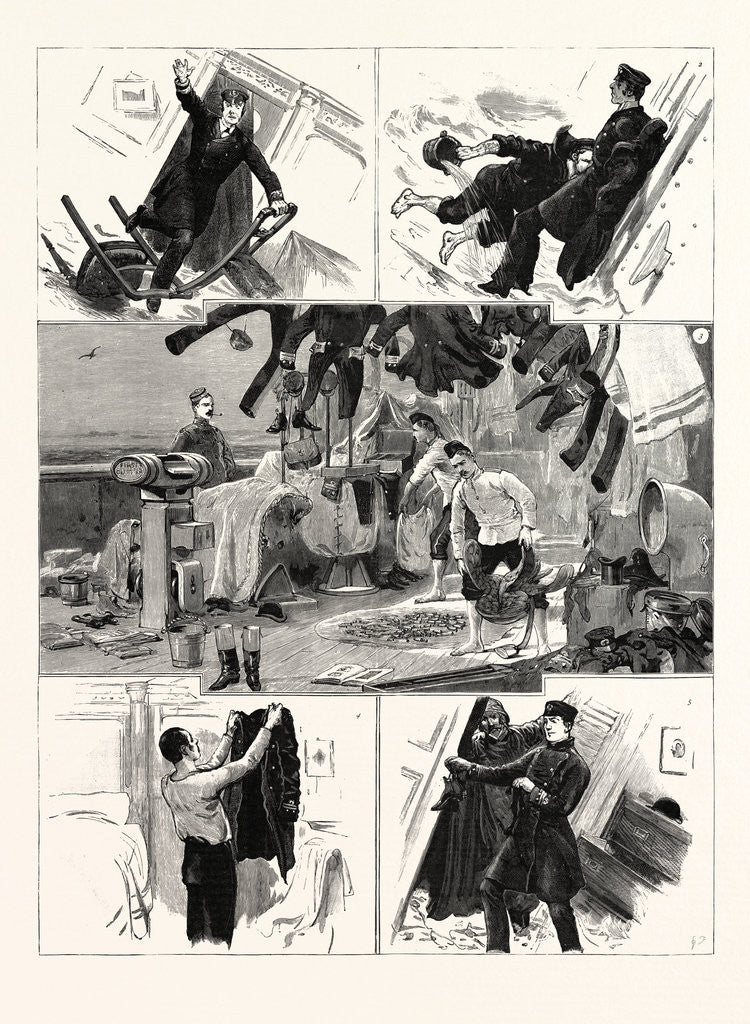 Detail of The Naval Manoeuvres, H.M.S. Lurcher Ships a Sea by Anonymous